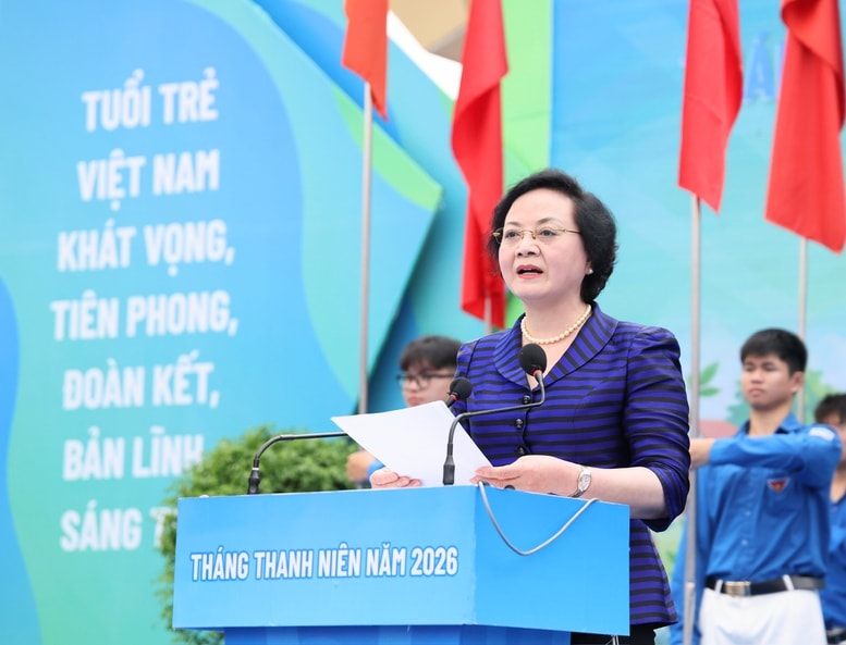 Bí thư Trung ương Đảng, Phó Thủ tướng Phạm Thị Thanh Trà phát biểu chỉ đạo tại Lễ khởi động Tháng Thanh niên năm 2026 và phát động Tết trồng cây “Đời đời nhớ ơn Bác Hồ” Ảnh VGP Thu Giang