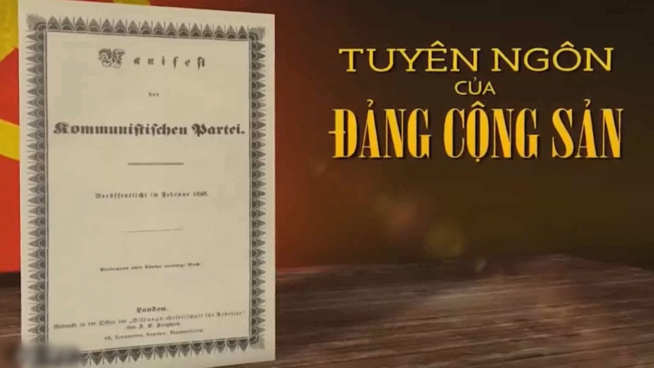 Trang bìa “Tuyên ngôn của Đảng Cộng sản” xuất bản lần đầu ở Anh ngày 24/2/1848