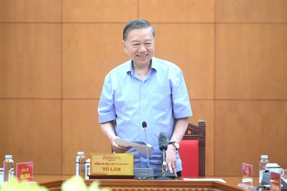 Tổng Bí thư, Chủ tịch nước Tô Lâm phát biểu tại cuộc làm việc với Ban Tuyên giáo và Dân vận Trung ương. (Ảnh: ĐĂNG KHOA) z7939375796666-f8eb25a5884279bbcdb4d268177aaf4a.jpg