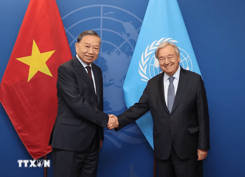 Tổng Bí thư, Chủ tịch nước Tô Lâm gặp Tổng Thư ký Liên Hợp Quốc António Guterres- Ảnh 1.
