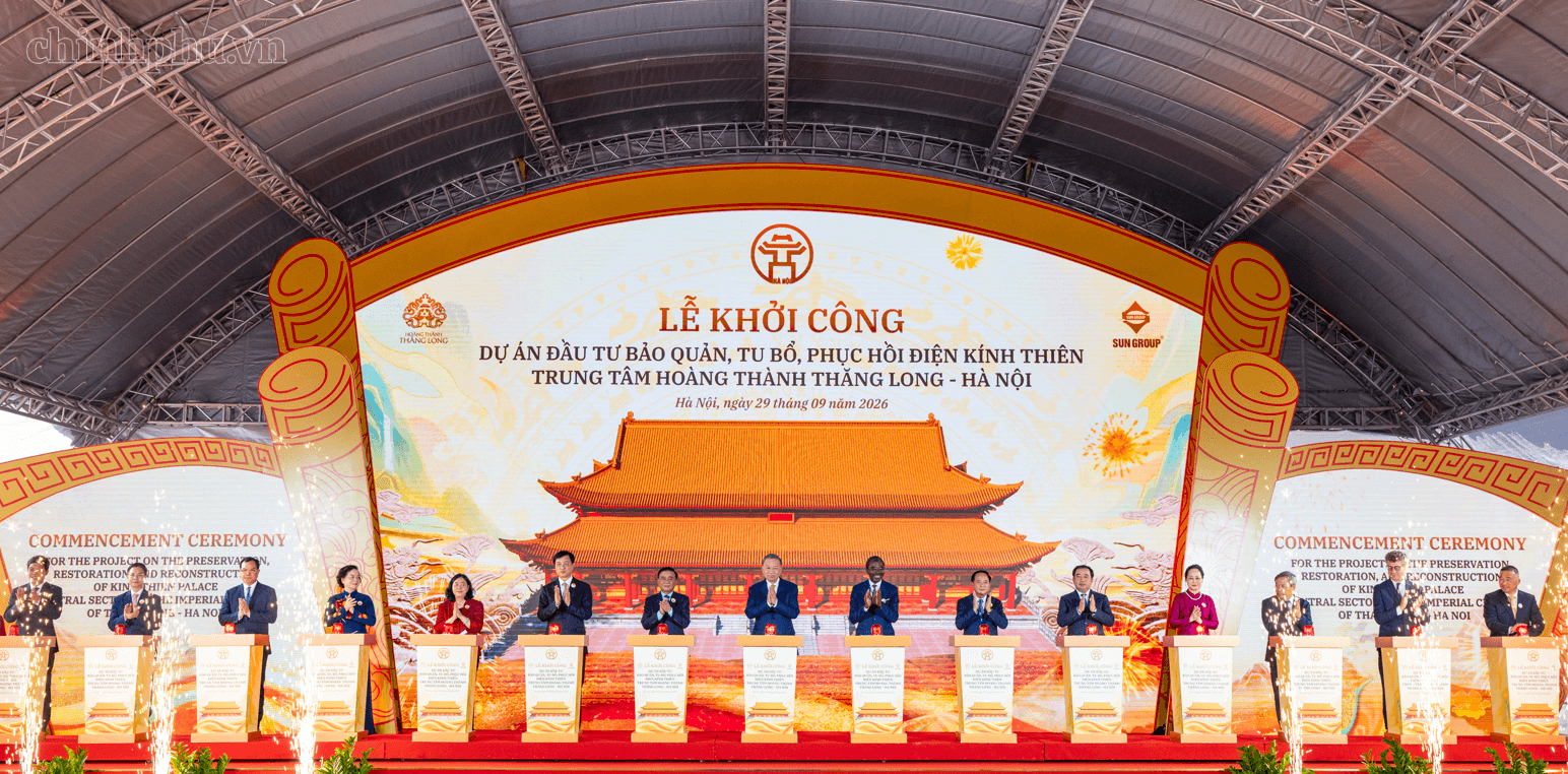 Tổng Bí thư, Chủ tịch nước Tô Lâm dự Lễ khởi công Dự án đầu tư bảo quản, tu bổ, phục hồi Điện Kính Thiên- Ảnh 3.