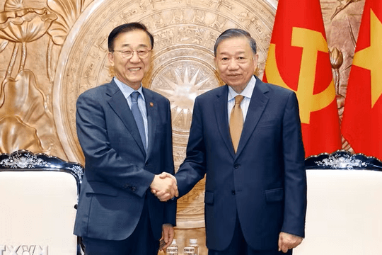 Tổng Bí thư, Chủ tịch nước Tô Lâm tiếp Bộ trưởng Bộ Đất đai, Cơ sở hạ tầng và Giao thông Hàn Quốc