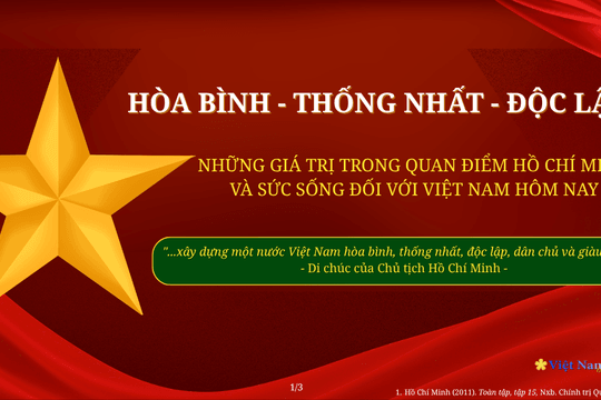 NHỮNG GIÁ TRỊ TRONG QUAN ĐIỂM HỒ CHÍ MINH VÀ SỨC SỐNG ĐỐI VỚI VIỆT NAM HÔM NAY