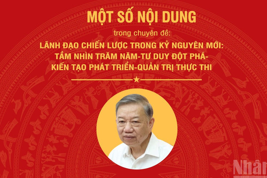 [Infographic] Một số nội dung trong chuyên đề "Lãnh đạo chiến lược trong kỷ nguyên mới: Tầm nhìn trăm năm-tư duy đột phá-kiến tạo phát triển-quản trị thực thi"