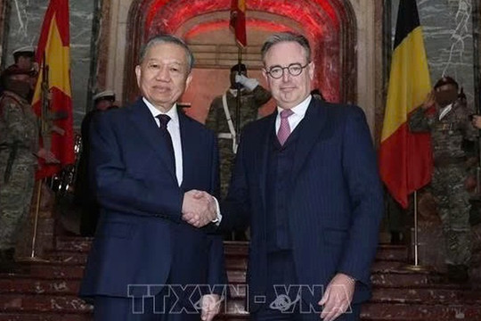 Thủ tướng Vương quốc Bỉ Bart De Wever chủ trì Lễ đón Tổng Bí thư, Chủ tịch nước Tô Lâm